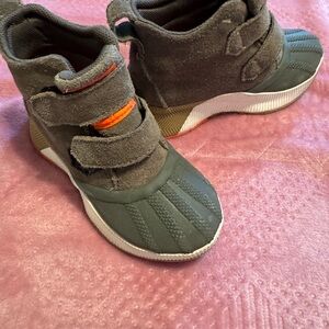 Sorel Gray and Orange Sneakers/Snow boots  with Velcro Closure